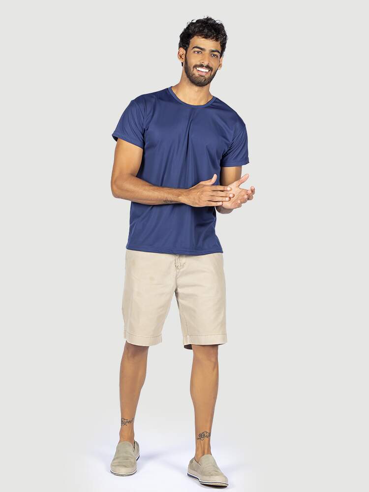 KIT 05 PEÇAS - CAMISETA DRY FIT UV50+ AZUL MARINHO