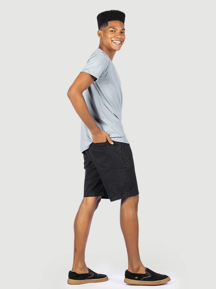 KIT 05 PEÇAS - CAMISETA 100% ALGODÃO PENTEADO CINZA