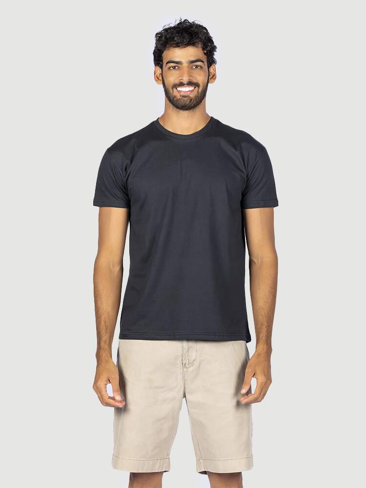 Camiseta algodão penteado PRETO