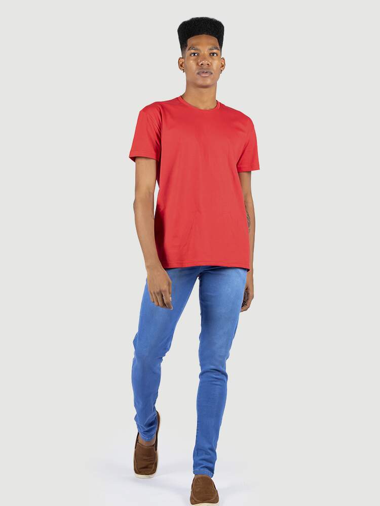 Camiseta algodão penteado VERMELHO