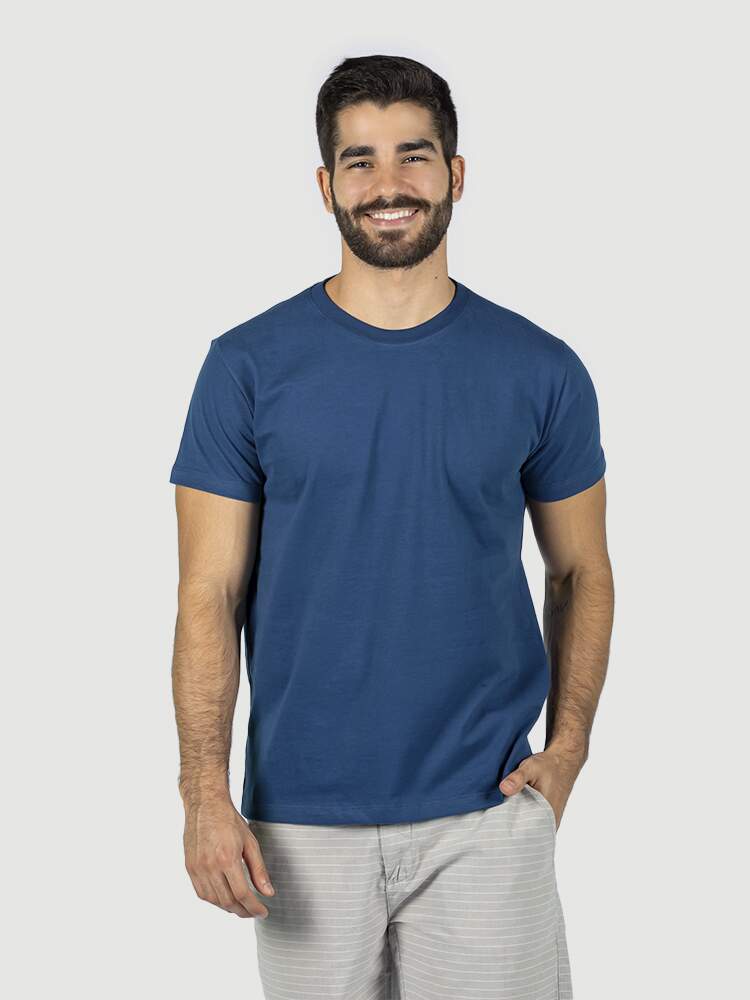 Camiseta algodão estonado AZUL MARINHO