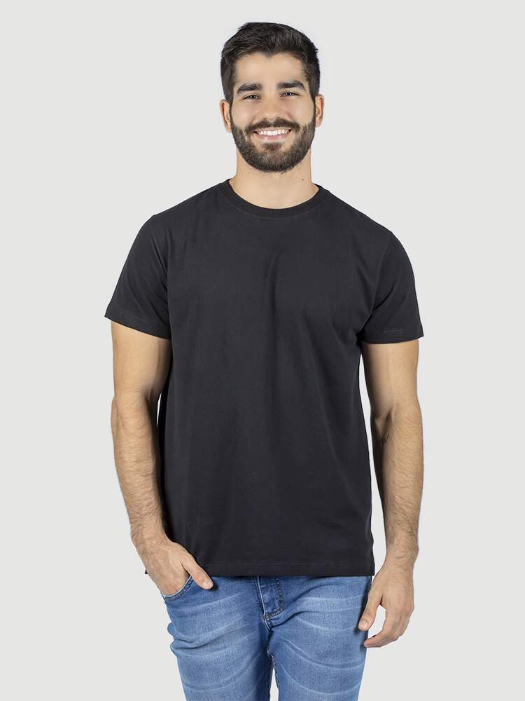 Camiseta algodão estonado PRETO