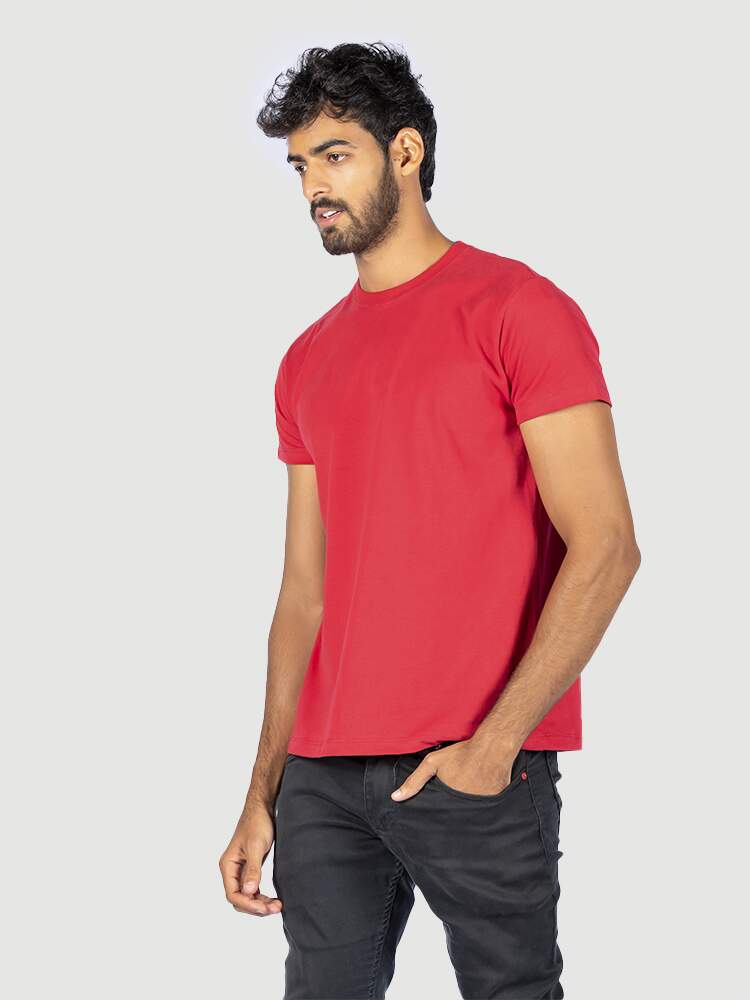 Camiseta algodão estonado VERMELHO