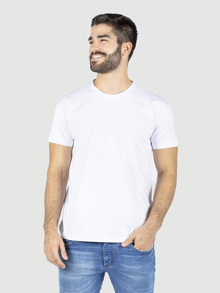 Camiseta algodão penteado BRANCO