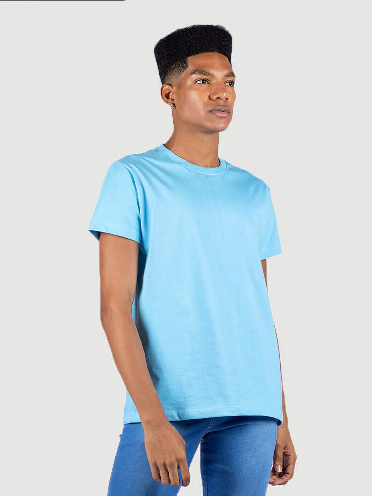 KIT 05 PEÇAS - CAMISETA 100% ALGODÃO PREMIUM AZUL CLARO