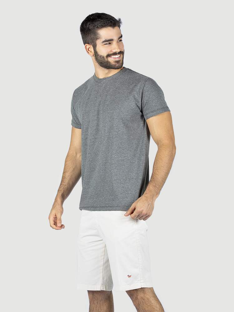 KIT 05 PEÇAS - CAMISETA 100% ALGODÃO PREMIUM MESCLA