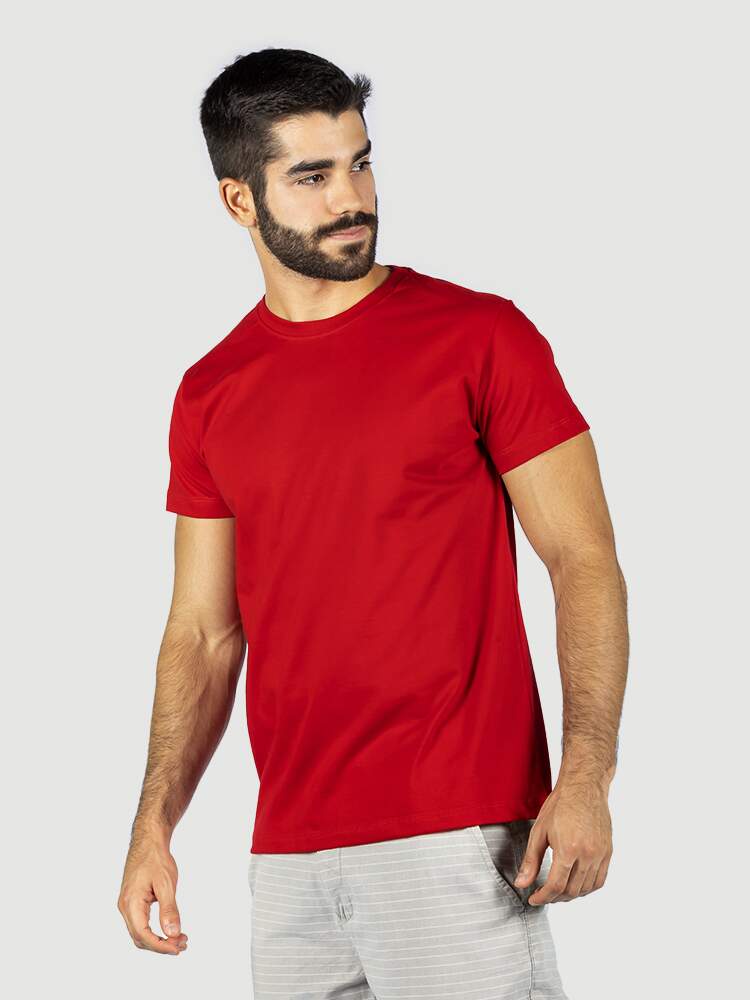 KIT 05 PEÇAS - CAMISETA 100% ALGODÃO PREMIUM VERMELHO