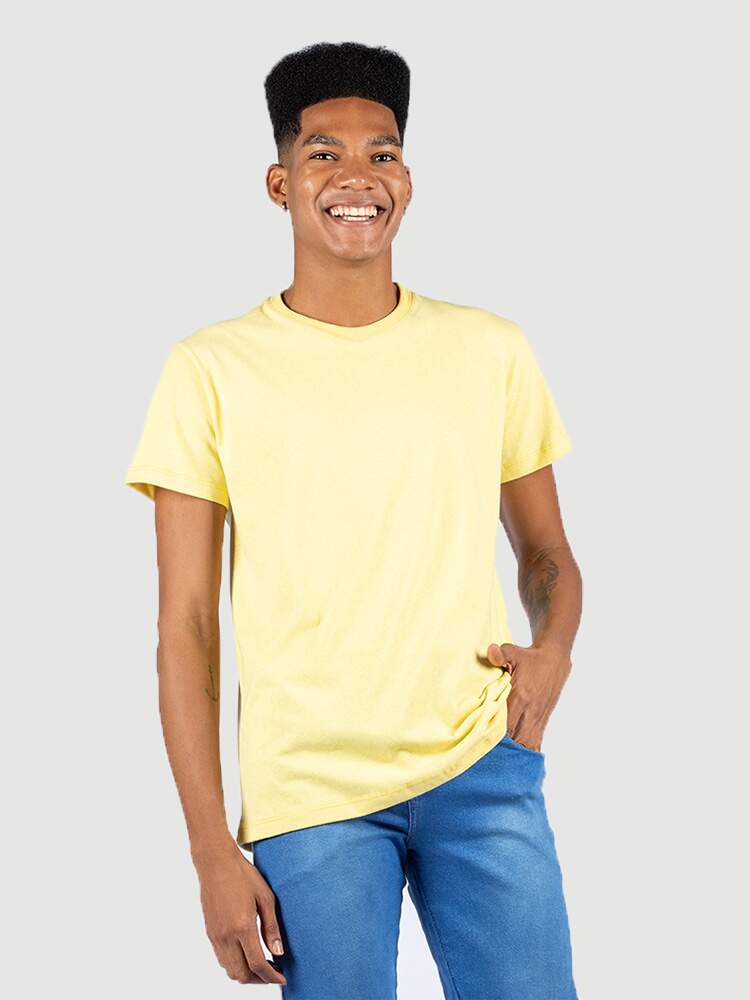 Camiseta algodão estonado AMARELO