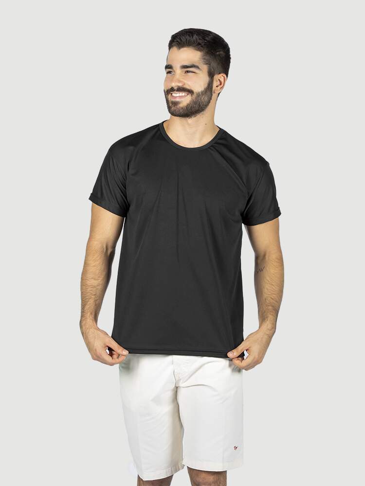 Camiseta lycrinha 100% poliéster PRETO