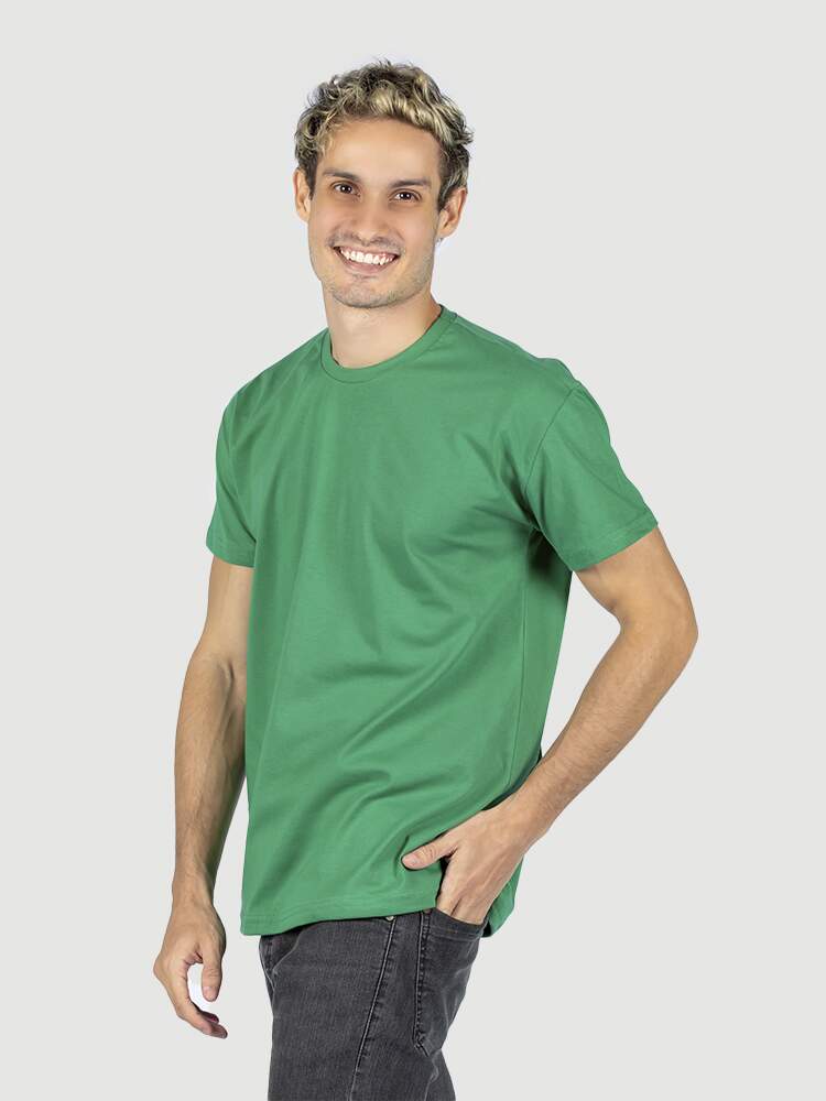 KIT 05 PEÇAS - CAMISETA 100% ALGODÃO PENTEADO VERDE BANDEIRA