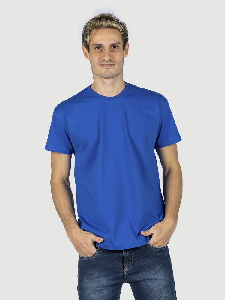 Camiseta algodão penteado AZUL ROYAL