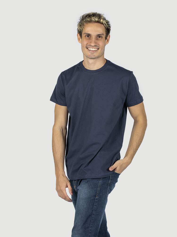 KIT 05 PEÇAS - CAMISETA 100% ALGODÃO PREMIUM AZUL MARINHO
