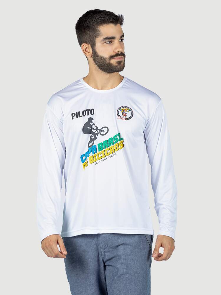 Camisa manga longa personalizada impressão localizada