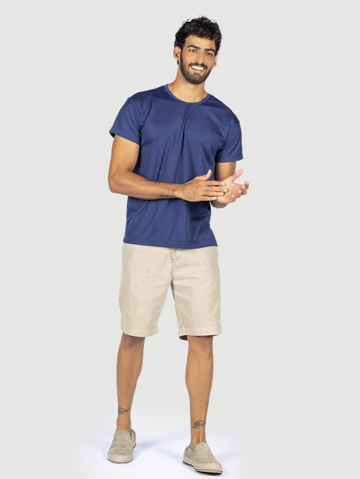 KIT 05 PEÇAS - CAMISETA DRY FIT UV50+ AZUL MARINHO - Imagem 1