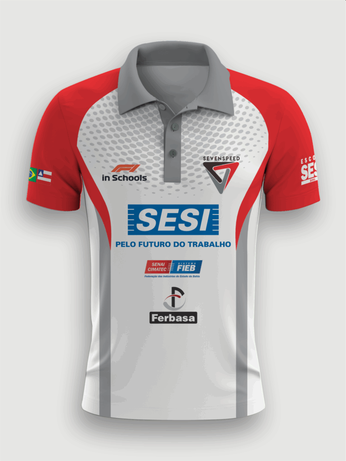 Camisa polo raglan, impressão total frente e costa mangas localizada - MOD 04 - Imagem 1