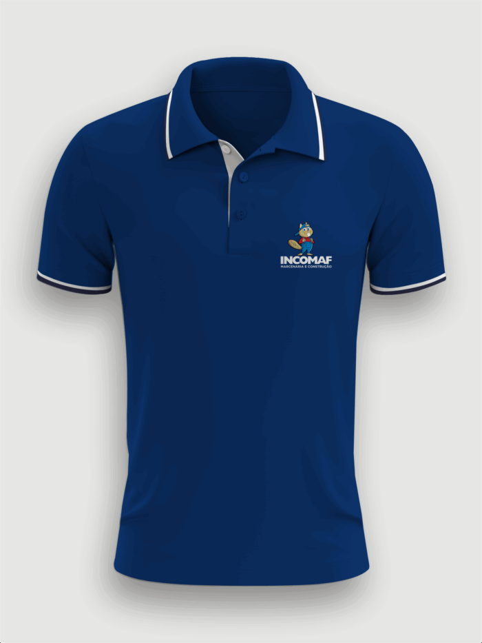 Camisa polo impressão localizada frente e costa frisos gola e punho - MOD 13 - Imagem 1