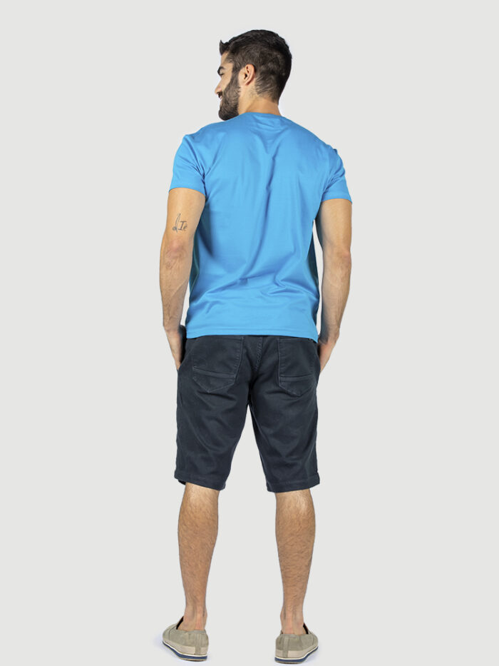KIT 05 PEÇAS - CAMISETA MALHA 100% ALGODÃO AZUL TURQUESA - Imagem 2