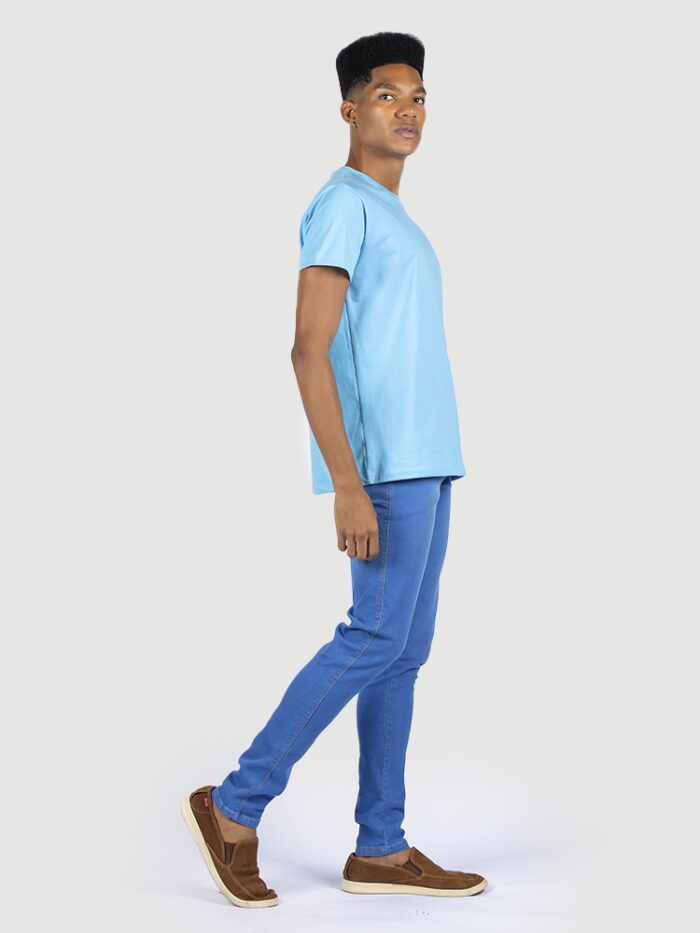 KIT 05 PEÇAS - CAMISETA 100% ALGODÃO PREMIUM AZUL CLARO - Imagem 2