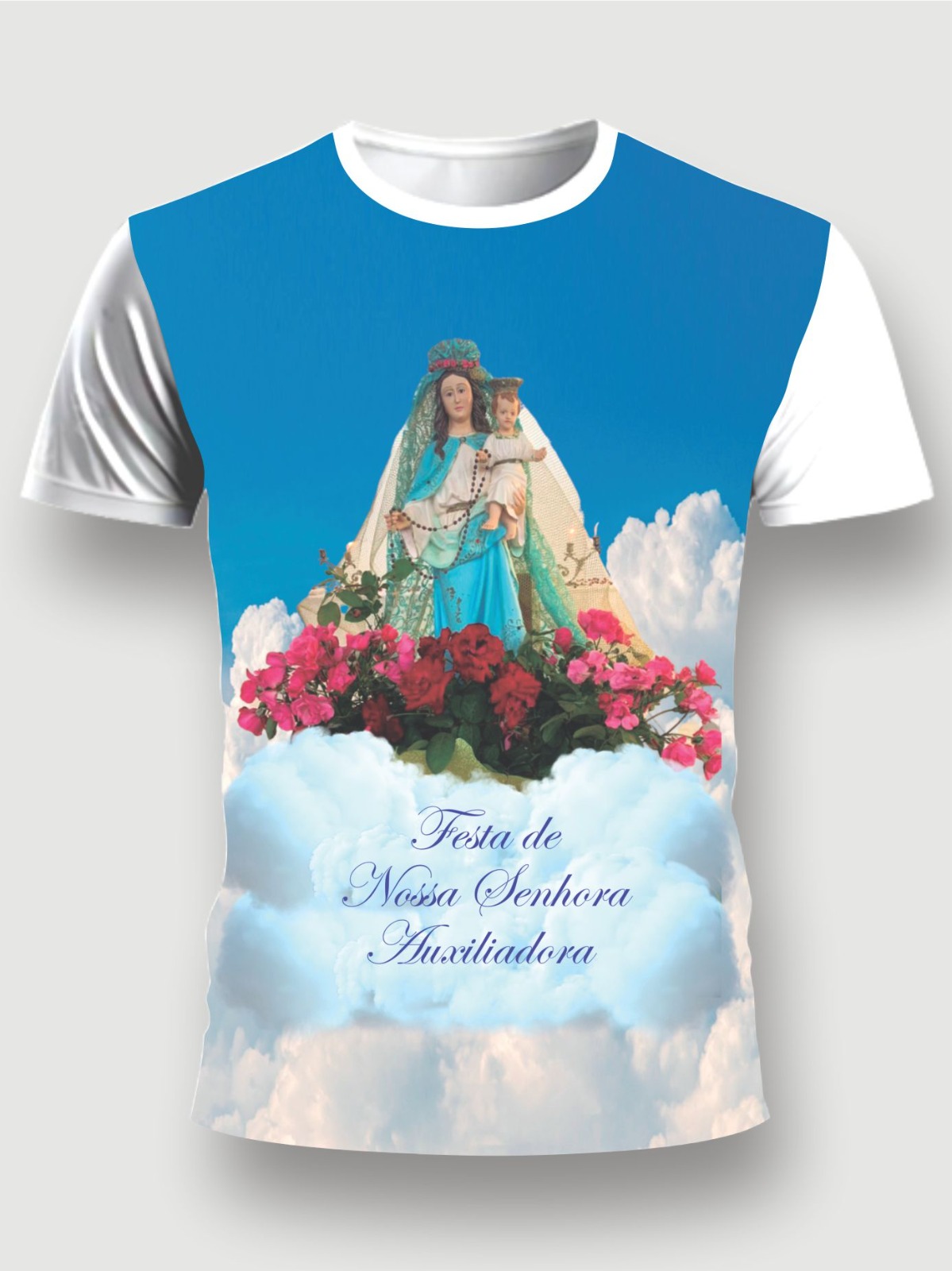 camiseta-personalizada-igreja-frente Camiseta personalizada impressão total frente e localizada costas - MOD 14 - Imagem 1