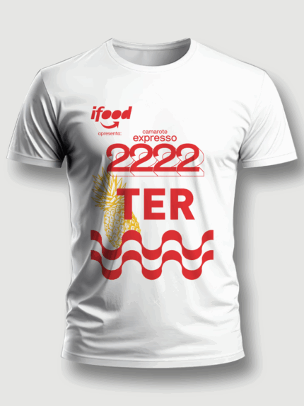 Camiseta personalizada impressão total frente e localizada costas - MOD 22